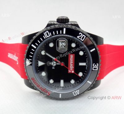 Rolex Supreme limited edition Red Rubber Strap Copy Watch 40mm